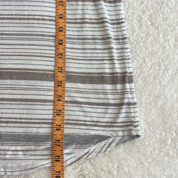 James Perse Neutral Minimalist Striped Racerback Tank Top, Size 3 / Large - Picture 4 of 8